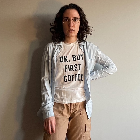 Brandy Melville “Ok, But First Coffee” Tshirt - Picture 1 of 4